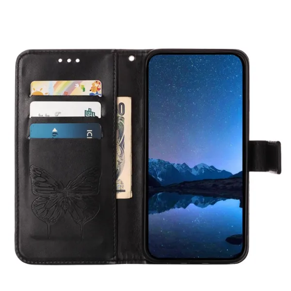 ART BUTTERFLY Peňaženkový obal pre TCL 505 čierny