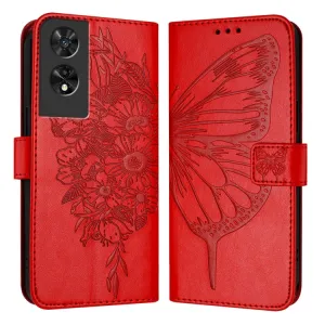 ART BUTTERFLY Peňaženkový obal pre TCL 505 červený