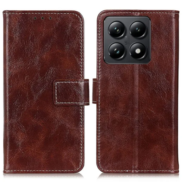 RETRO Peňaženkový obal Xiaomi 14T hnedý