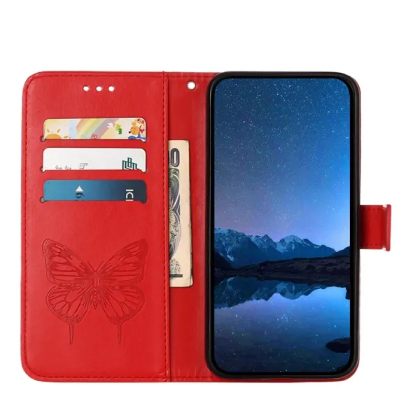 ART BUTTERFLY Peňaženkový obal pre TCL 505 červený