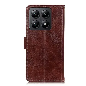 RETRO Peňaženkový obal Xiaomi 14T Pro hnedý