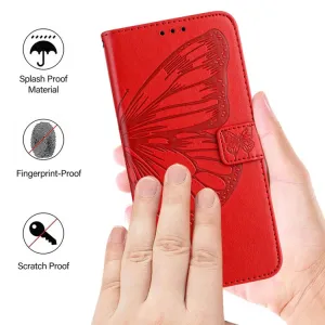 ART BUTTERFLY Peňaženkový obal pre TCL 505 červený