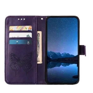 ART BUTTERFLY Peňaženkový obal pre TCL 505 fialový