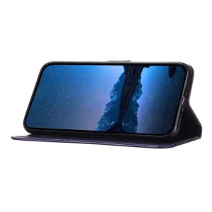 ART BUTTERFLY Peňaženkový obal pre TCL 505 fialový