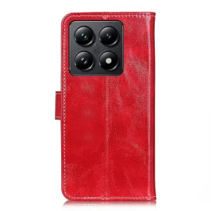 RETRO Peňaženkový obal Xiaomi 14T červený