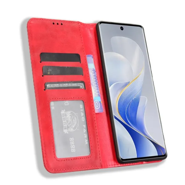 BUSINESS Peňaženkový kryt pre Vivo V40 5G červený