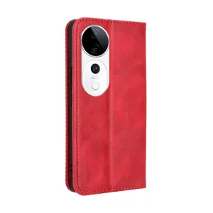 BUSINESS Peňaženkový kryt pre Vivo V40 5G červený