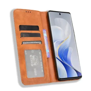 BUSINESS Peňaženkový kryt pre Vivo V40 5G hnedý