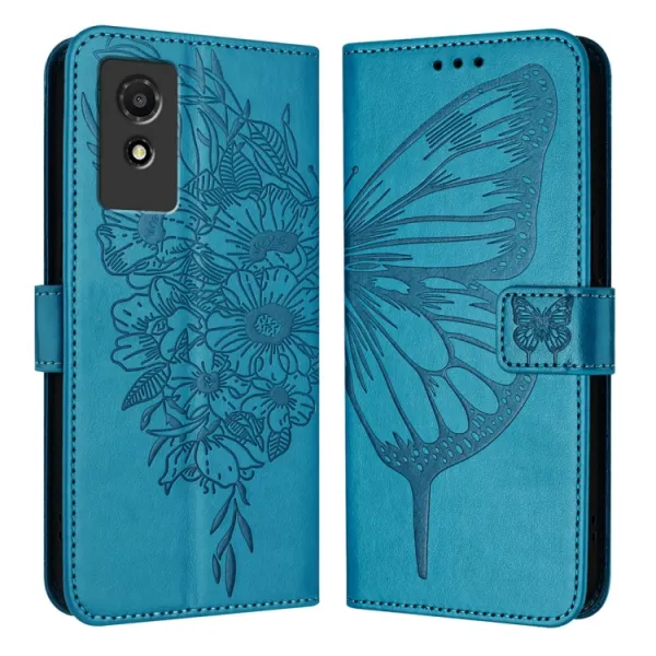 ART BUTTERFLY Peňaženkový obal pre TCL 501 modrý