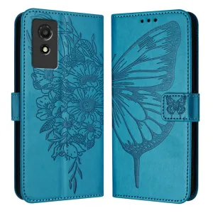 ART BUTTERFLY Peňaženkový obal pre TCL 501 modrý