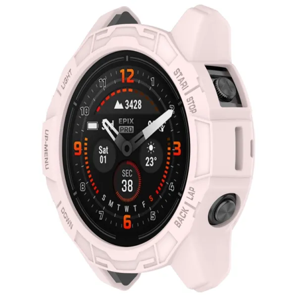 TPU HALF COVER Kryt pre Garmin Fenix E 47mm svetloružový
