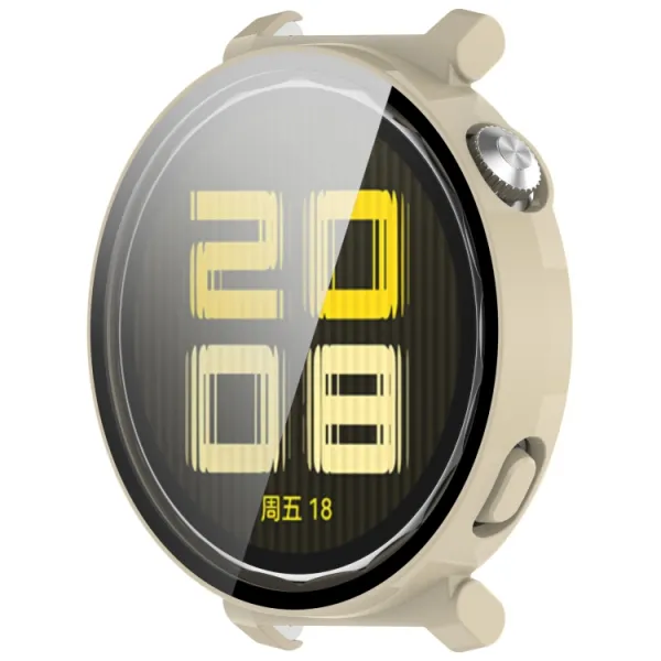 FULL COVERAGE Plastový kryt so sklom pre Huawei Watch GT 5 41mm béžový