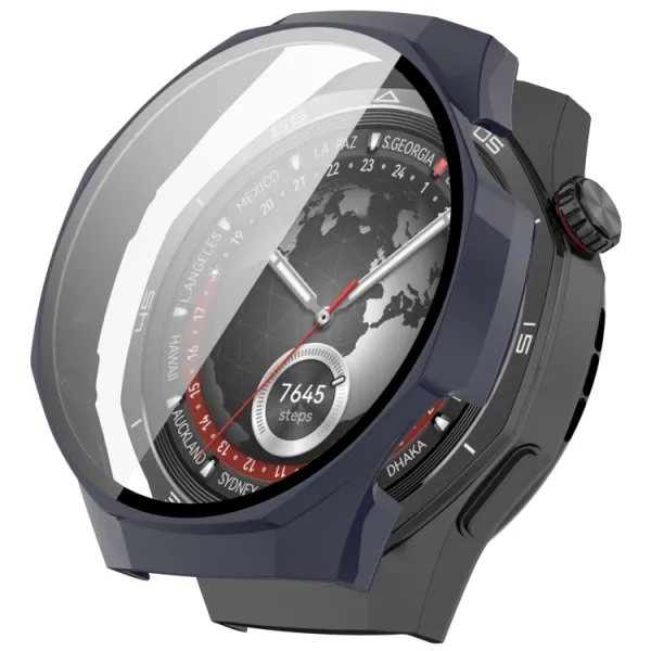 PC FULL COVER Plastový kryt so sklom pre Huawei Watch GT 5 Pro 46mm modrý