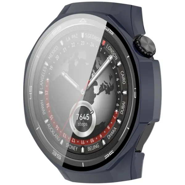PC FULL COVER Plastový kryt so sklom pre Huawei Watch GT 5 Pro 46mm modrý