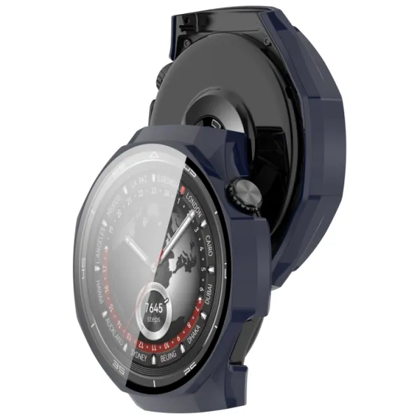PC FULL COVER Plastový kryt so sklom pre Huawei Watch GT 5 Pro 46mm modrý