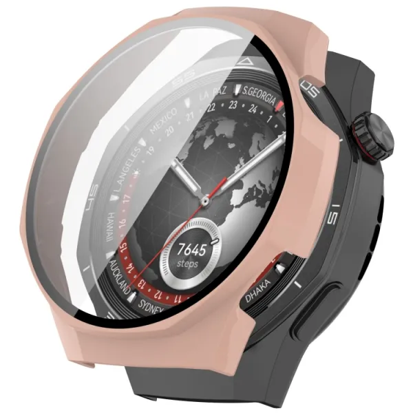 PC FULL COVER Plastový kryt so sklom pre Huawei Watch GT 5 Pro 46mm ružový