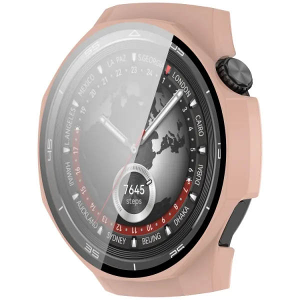 PC FULL COVER Plastový kryt so sklom pre Huawei Watch GT 5 Pro 46mm ružový