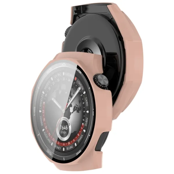 PC FULL COVER Plastový kryt so sklom pre Huawei Watch GT 5 Pro 46mm ružový