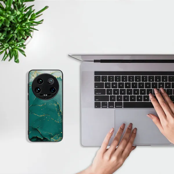 MY ART Ochranný kryt pre Xiaomi 14 Ultra GREEN MARBLE (145)