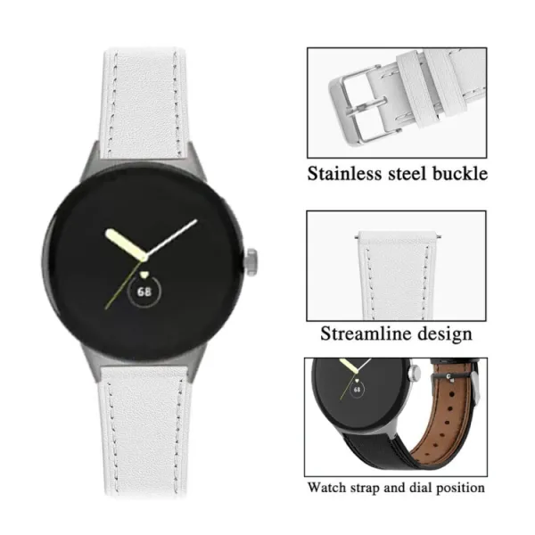 LEATHER Kožený remienok pre Google Pixel Watch 4 45mm / Pixel Watch 3 45mm biely