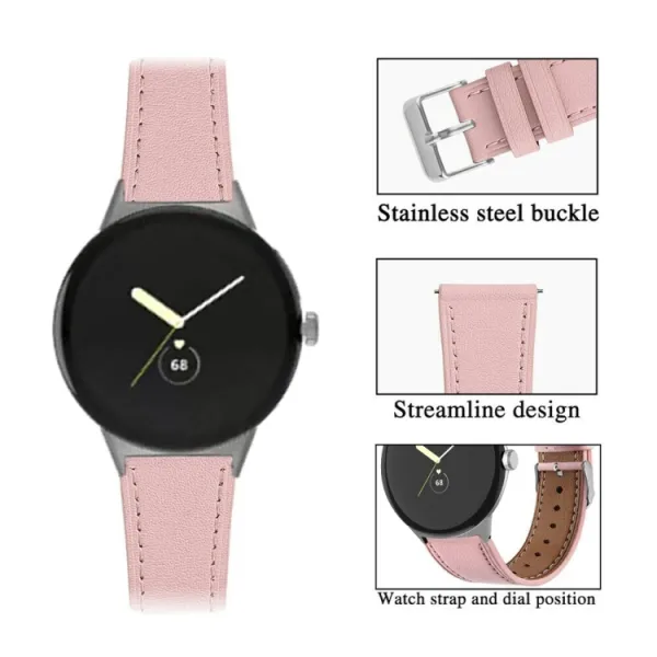 LEATHER Kožený remienok pre Google Pixel Watch 4 45mm / Pixel Watch 3 45mm ružový