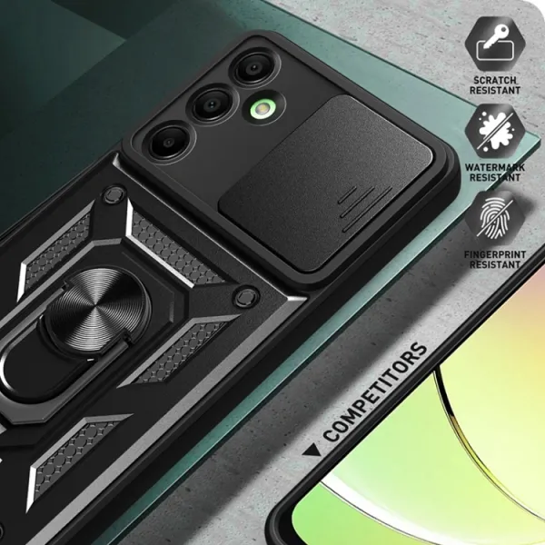 RING CAMERA Kryt s držiakom pre Samsung Galaxy A16 / A16 5G strieborný