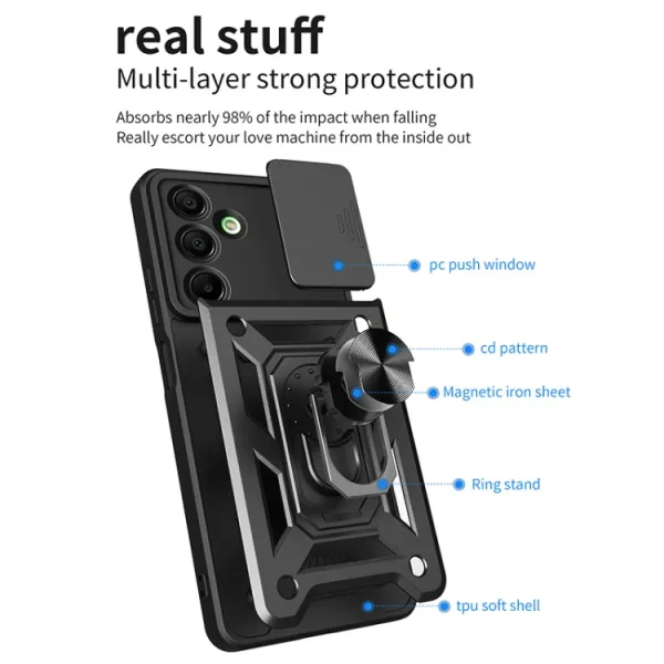 RING CAMERA Kryt s držiakom pre Samsung Galaxy A16 / A16 5G zlatý