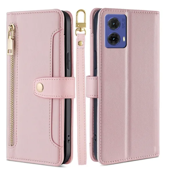 PASTEL Peňaženkové puzdro pre Motorola Moto G85 5G ružové