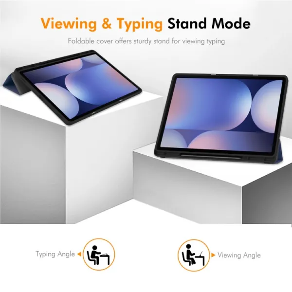 ENKAY LEATHER Zaklápací obal pre Samsung Galaxy Tab S10+ čierny