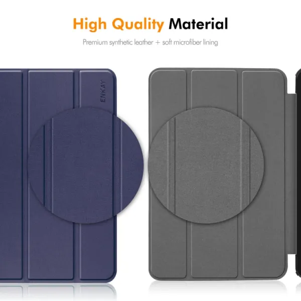 ENKAY LEATHER Zaklápací obal pre Samsung Galaxy Tab S10+ čierny