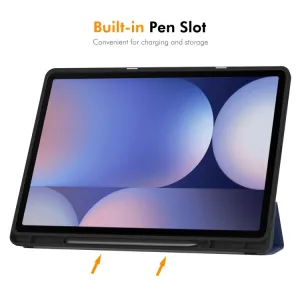 ENKAY LEATHER Zaklápací obal pre Samsung Galaxy Tab S10+ zelený
