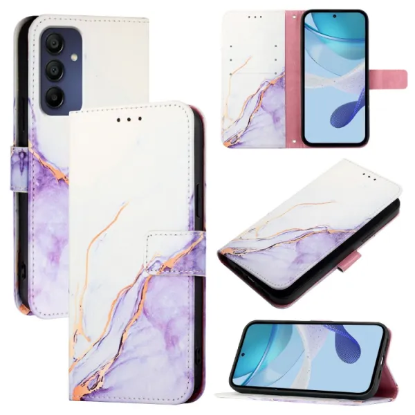 ART MARBLE Peňaženkový kryt pre Samsung Galaxy A16 / A16 5G WHITE PURPLE
