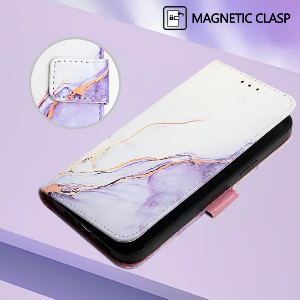 ART MARBLE Peňaženkový kryt pre Samsung Galaxy A16 / A16 5G WHITE PURPLE