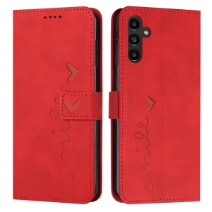 ART SMILE Peňaženkový obal s remienkom pre Samsung Galaxy A16 / A16 5G červený