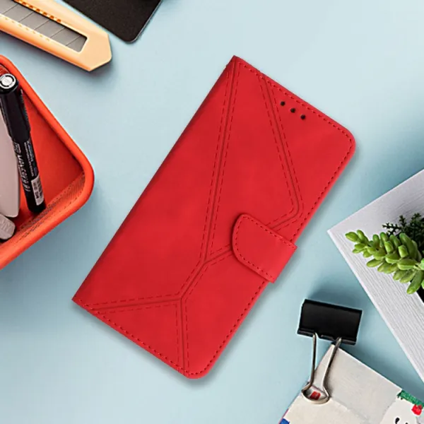 STITCHED Peňaženkový kryt pre Honor 200 Smart 5G červený