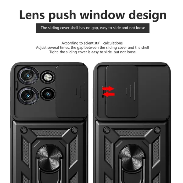 RING CAMERA Kryt s držiakom pre Motorola Edge 60 Neo / 50 Neo / ThinkPhone 25 ružový