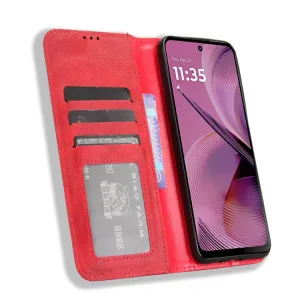 BUSINESS Peňaženkový kryt pre Motorola Moto G55 5G červený