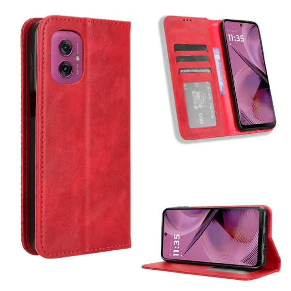BUSINESS Peňaženkový kryt pre Motorola Moto G55 5G červený