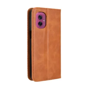 BUSINESS Peňaženkový kryt pre Motorola Moto G55 5G hnedý