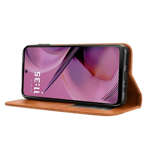 BUSINESS Peňaženkový kryt pre Motorola Moto G55 5G hnedý