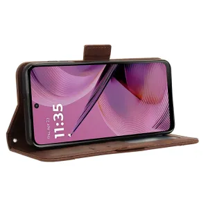 SLOT Peňaženkový obal pre Motorola Moto G55 5G hnedý