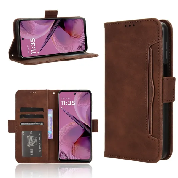 SLOT Peňaženkový obal pre Motorola Moto G55 5G hnedý