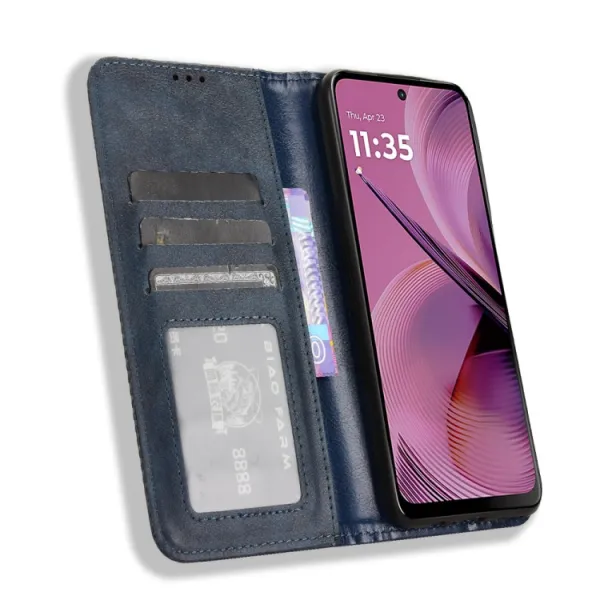 BUSINESS Peňaženkový kryt pre Motorola Moto G55 5G modrý