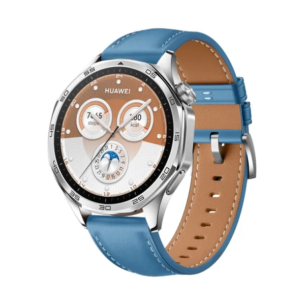 LEATHER Kožený remienok pre Huawei Watch GT 5 46mm / GT 6 46mm modrý
