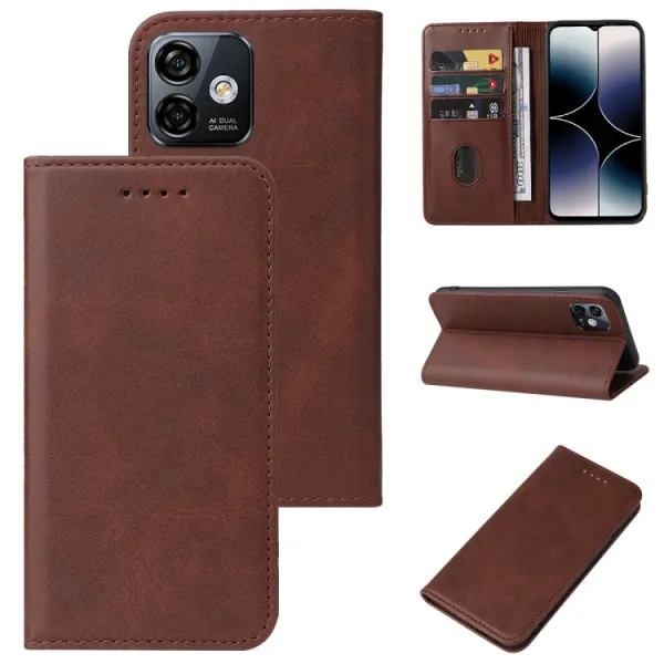 MAGNETIC Zaklápací kryt pre Ulefone Note 16 Pro hnedý