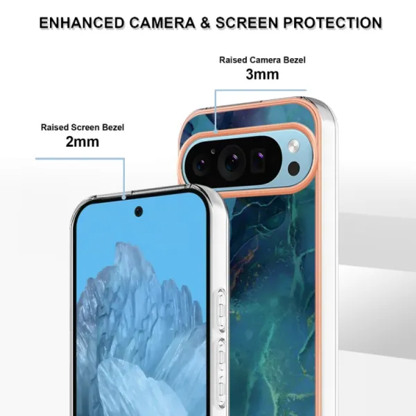 IMD MARBLE Ochranný kryt pre Google Pixel 9 Pro XL GREEN