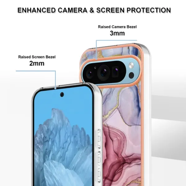 IMD MARBLE Ochranný kryt pre Google Pixel 9 Pro XL ROSE RED