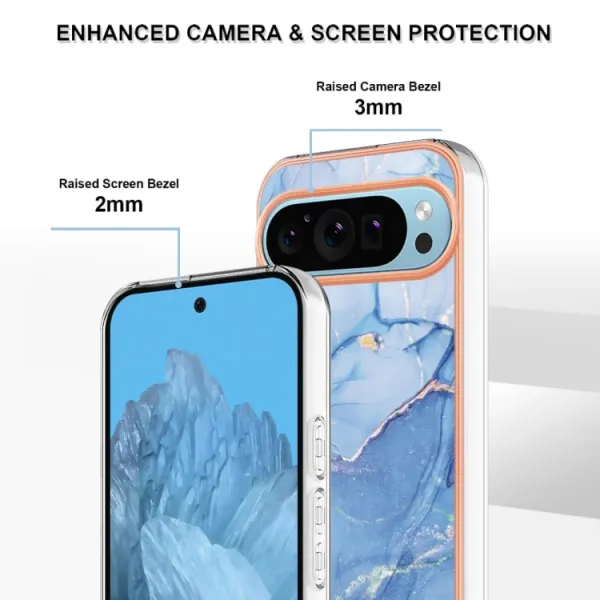 IMD MARBLE Ochranný kryt pre Google Pixel 9 Pro XL BLUE