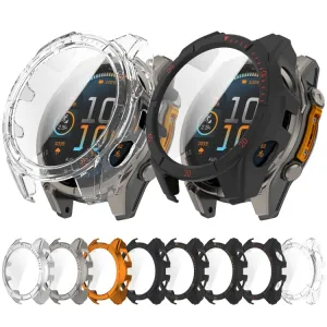 LUNET FULL COVER Plastový kryt so sklom pre Garmin Fenix 8 AMOLED 43mm TITANIUM BLUE