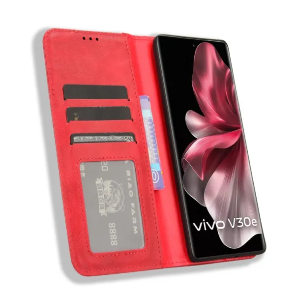 BUSINESS Peňaženkový kryt pre Vivo V40 Lite 5G červený